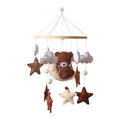 Wooden Crib Mobile Baby Bed Bell Rattle Toy Soft Felt Cartoon Bear Mobile Hanging Newborn Music Box Bed Bell Hanging Bracket Toy