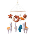 Wooden Crib Mobile Baby Bed Bell Rattle Toy Soft Felt Cartoon Bear Mobile Hanging Newborn Music Box Bed Bell Hanging Bracket Toy