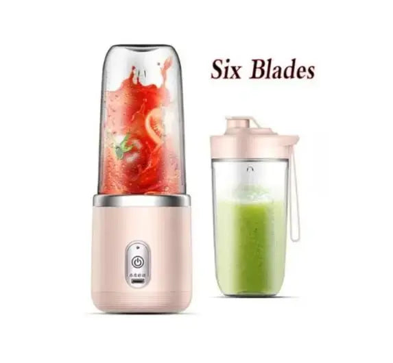 Portable Blender Bottle Electric 6 Blades Multifunction Juice Blender Fresh Juice Smoothie Blender Ice CrushCup Food Processor